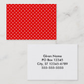 赤と白の水玉模様 名刺 (正面/裏面)