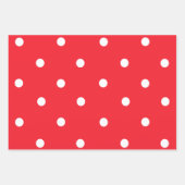 赤と白の水玉　アクアチェック柄 ラッピングペーパーシート (正面3)