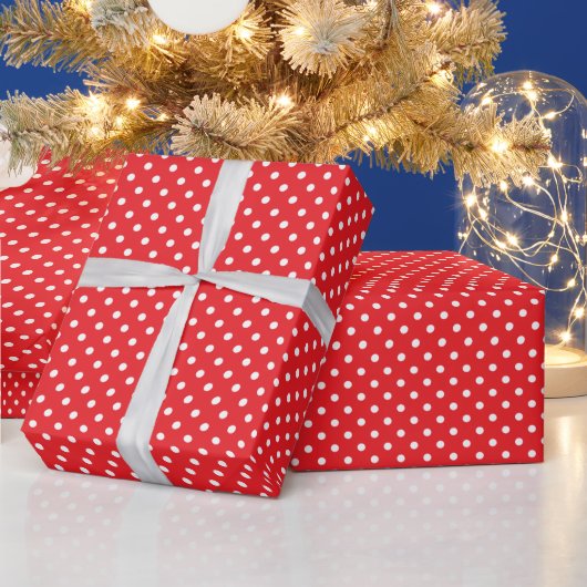 赤と白の水玉 ラッピングペーパー (クリスマス)