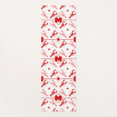 赤と白の沿岸ロブスター🌊🦞パターンモノグラム ヨガマット (正面)