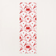 赤と白の沿岸ロブスター🌊🦞パターンモノグラム