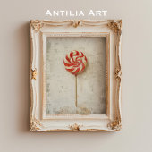 赤と白の渦巻きロリポップのクリスマスキャンディ ポスター