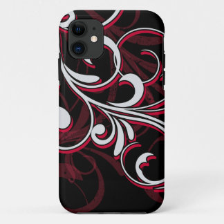 赤と白の渦巻き iPhone 11 ケース