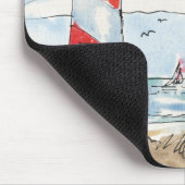 赤と白の灯台場面 マウスパッド (コーナー)