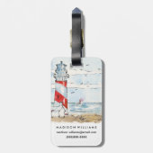 赤と白の灯台場面 ラゲッジタグ (裏面縦)