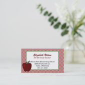 赤と白の点検された先生の名刺 名刺 (スタンド正面)