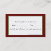 赤と白の点検された先生の名刺 名刺 (裏面)