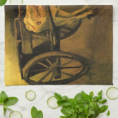 赤と白の牛のいるカート ヴィンセント・ヴァン・ゴッホ キッチンタオル (折り畳み)