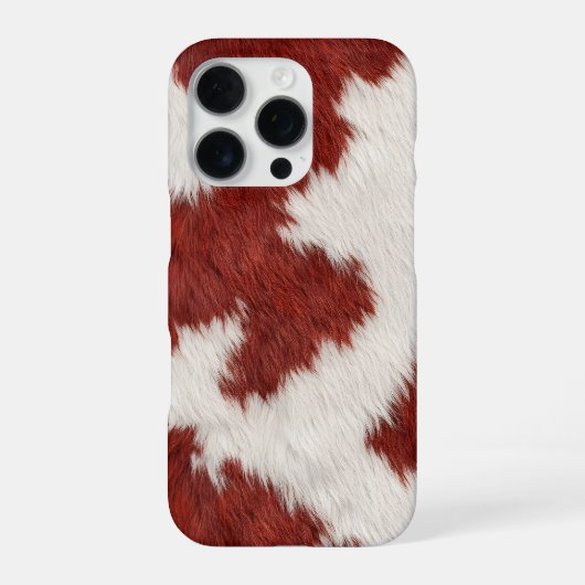 赤と白の牛の皮膚のテクスチャー iPhoneケース (裏面)