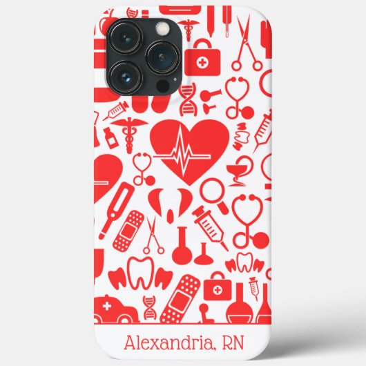赤と白の看護グラフィックス Case-Mate iPhoneケース (裏面)