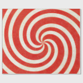 赤と白の眩暈がするようなキャンデーの渦巻 ラッピングペーパー (フラット)