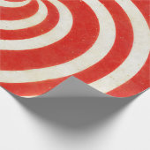 赤と白の眩暈がするようなキャンデーの渦巻 ラッピングペーパー (角)