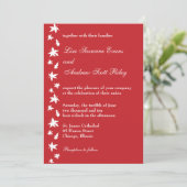 赤と白の秋の葉の結婚式招待状 招待状 (スタンド正面)