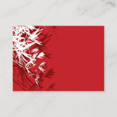 赤と白の竹葉のモダンZen Asian結婚's プレイスカード (裏面)