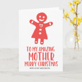 赤と白の素晴らしい母親のクリスマス挨拶 カード (黄色い花)