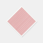 赤と白の細いストライプ スタンダードカクテルナプキン (角)