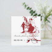 赤と白の結婚式のお知らせ 案内状 (スタンド正面)