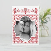 赤と白の結婚式招待状(写真付き) 招待状 (スタンド正面)