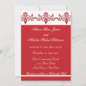 赤と白の結婚式招待状(写真付き) 招待状 (裏面)