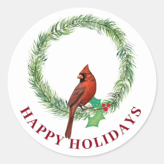 赤と白の線のステッカー付き緑の正方形 ラウンドシール (正面)