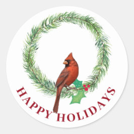 赤と白の線のステッカー付き緑の正方形 ラウンドシール