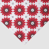 赤と白の編成されたフローラ幾何学的パターン 薄葉紙 (詳細)