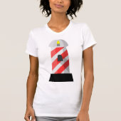 赤と白の縞模様の灯台 Tシャツ (正面)