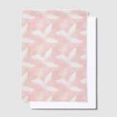 赤と白の羽根 ヴェラムオーバーレイ ベラム紙招待状 (オフセット)