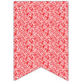 赤と白の背景にパターンがある バンティングフラッグ (第1の旗)