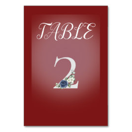 赤と白の背景（青と白の花） テーブルナンバー