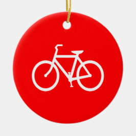 赤と白の自転車グラフィック セラミックオーナメント