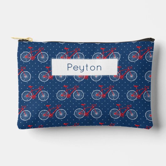赤と白の自転車 アクセサリーポーチ (正面)