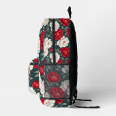 赤と白の芍薬の花 プリントバックパック (右)