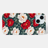 赤と白の芍薬の花 Case-Mate iPhoneケース (裏面 (横))