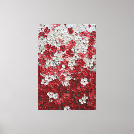 赤と白の花のインパスト壁画 キャンバスプリント