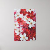 赤と白の花のインパスト壁画 キャンバスプリント (正面)