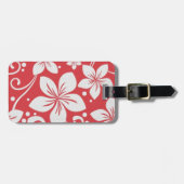 赤と白の花のカスタムな荷物のラベル ラゲッジタグ (正面横)