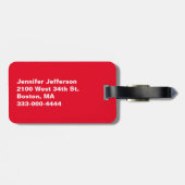 赤と白の花のカスタムな荷物のラベル ラゲッジタグ (裏面横)