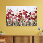 赤と白の花のゴールド抽象アート ウォールアート (インサイチュ (リビング))