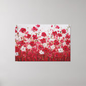 赤と白の花のフィールド – インパスト壁画 キャンバスプリント (正面)
