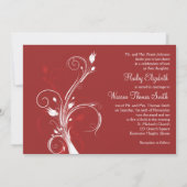 赤と白の花のモノグラムのな招待状 招待状 (裏面)