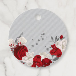 赤と白の花の植物ラベル フェイバータグ