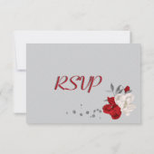 赤と白の花の植物性 出欠カード (裏面)