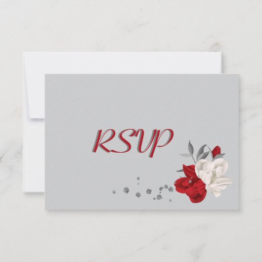 赤と白の花の植物性 出欠カード (裏面)