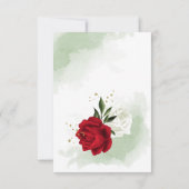 赤と白の花の緑の幾何学的 サンキューカード (裏面)