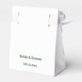 赤と白の花の緑の植物結婚の フェイバーボックス (裏面サイド)