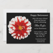 赤と白の花の退職のパーティの招待状 招待状 (正面)