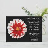 赤と白の花の退職のパーティの招待状 招待状 (スタンド正面)