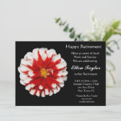 赤と白の花の退職のパーティの招待状 招待状 (スタンド正面)