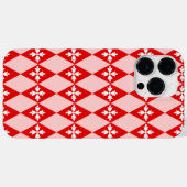 赤と白の花柄ダイヤモンド Case-Mate iPhoneケース (裏面 (横))